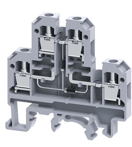Connectwell CDL4U Double Deck Terminal Block (4mm²) | DIN Rail Mount Terminal Block