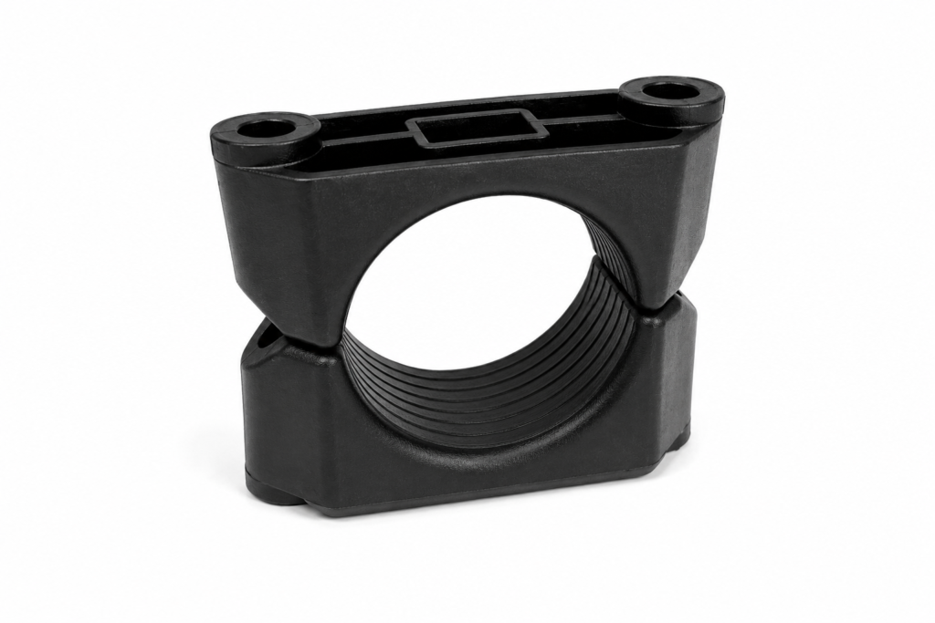 double bolt cleat (black) | cable cleat for electrical panels | made in india